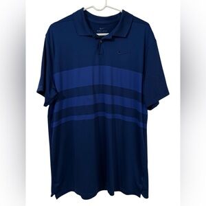 Nike Men’s Dri-Fit Golf Polo Blue Color block Short Sleeve Shirt Standard fit L